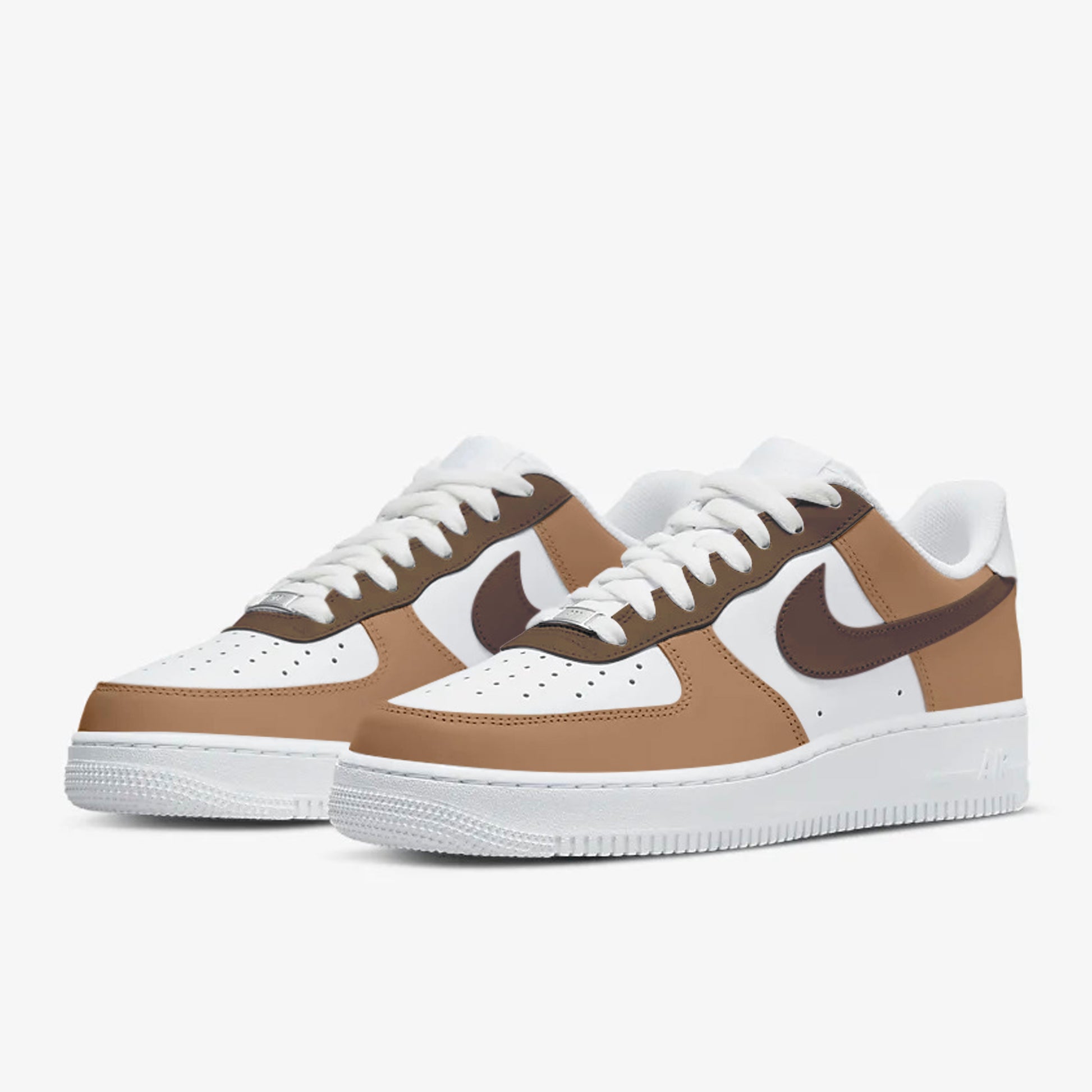 Custom sneakers af1 brown - bbydesignsco