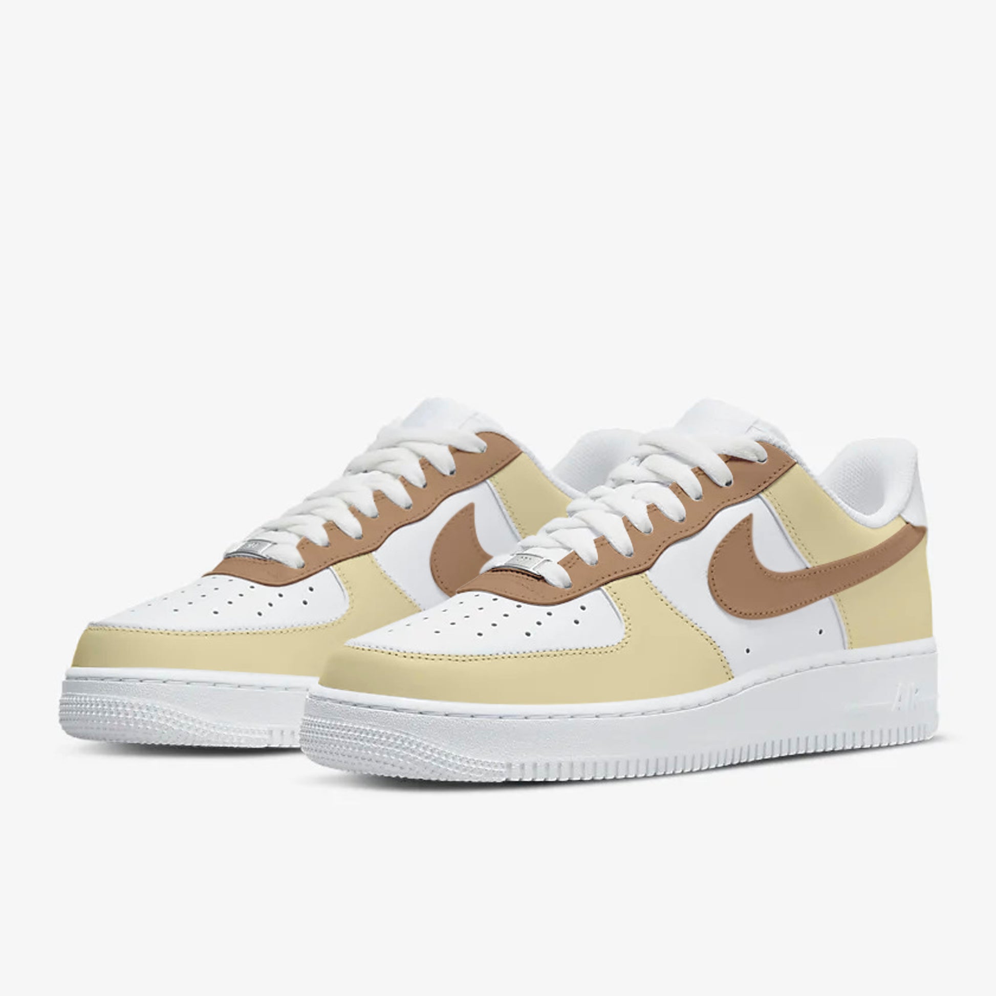 Customised Air Force 1 Cream and tan