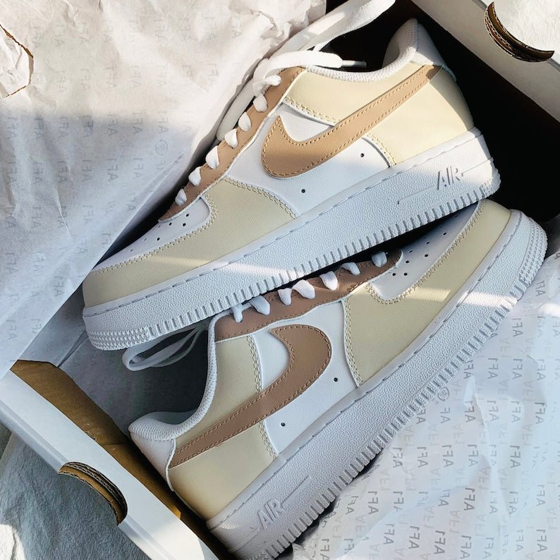 Cream & Tan AF1 - bbydesignsco