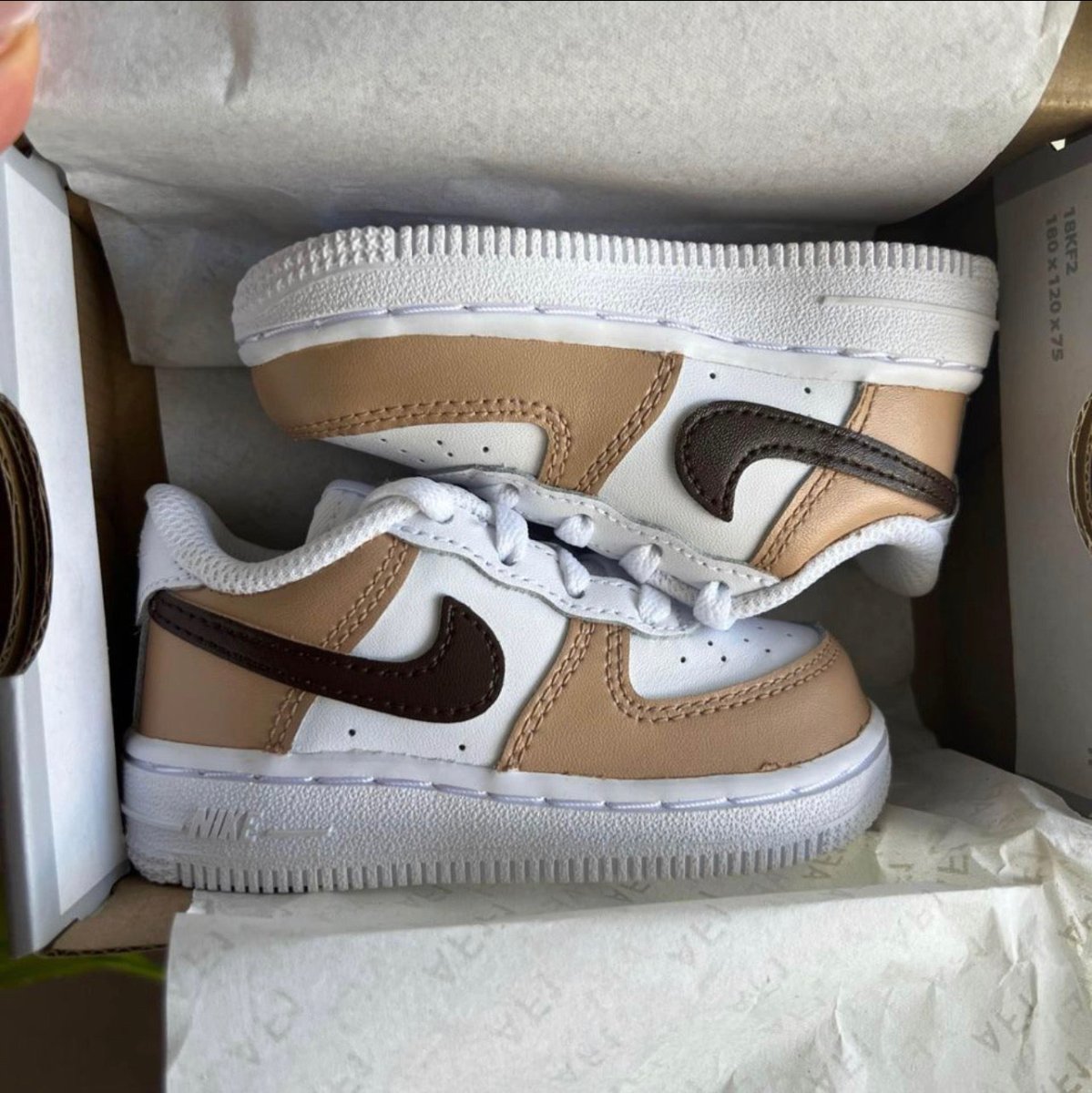 Brown Beige Customized Nike Air Force 1 Can Be Customized 